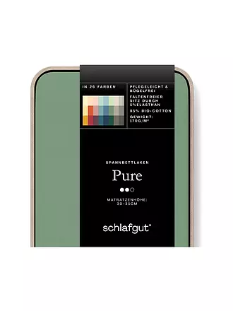 SCHLAFGUT | Jersey Spannleintuch PURE 180x200cm Green Mid XL | 